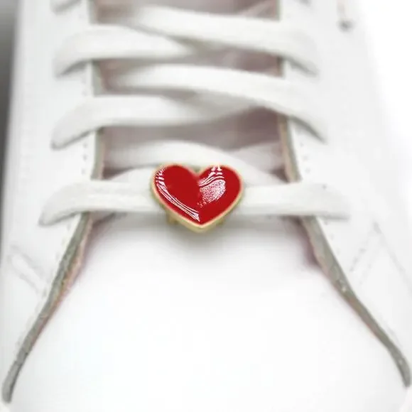 Kate Spade Keds Leather Sneakers Women 8 White Pink Heart Lips Charm Valentines - Picture 7 of 12